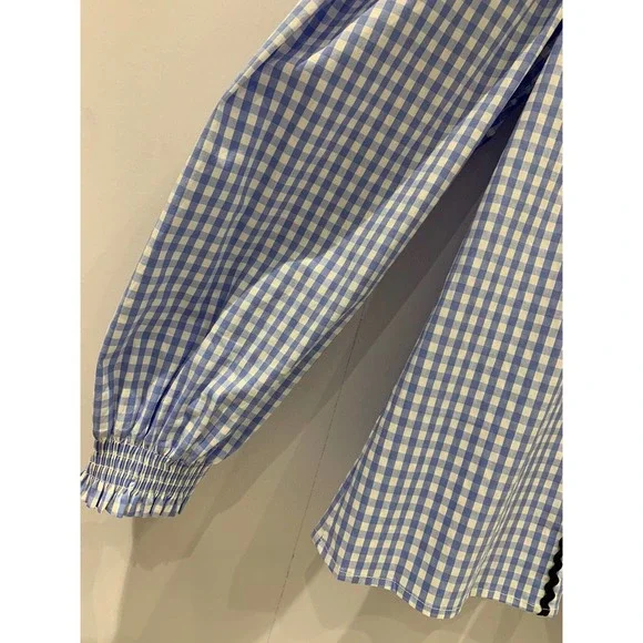 NEW $ 1180 Miu Miu gingham embroidered shirt
